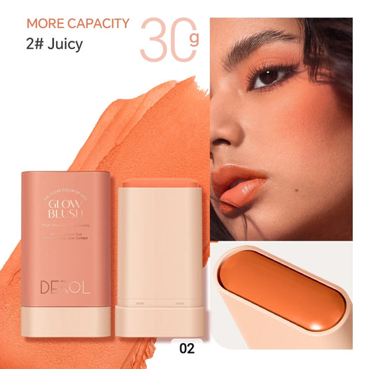 02 LARANJA DEROL GLOW BLUSH PARA LÁBIOS E BOCHECHAS